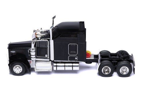 KENWORTH W900 1990 White with Flag (with big sleeper) - Black