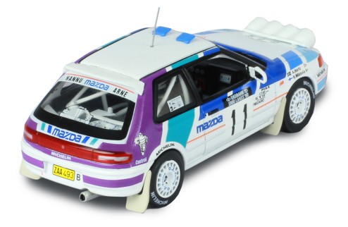 MAZDA 323 GT-X #11 – H.Mikkola - A.Hertz Rally 1000 Lakes 1990 (with night lights)