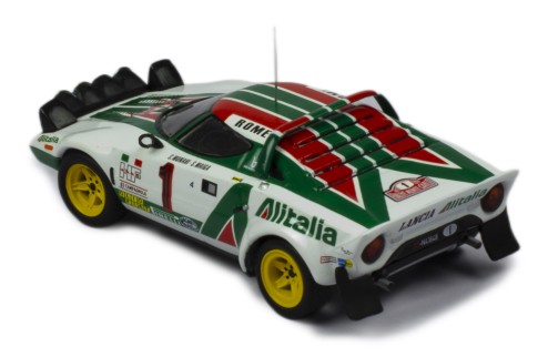 LANCIA STRATOS HF #1 S.Munari-S.Maiga Winner Rallye Monte-Carlo 1977 with Figurines