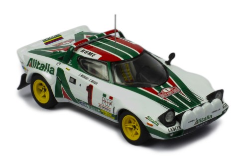 LANCIA STRATOS HF #1 S.Munari-S.Maiga Winner Rallye Monte-Carlo 1977 with Figurines