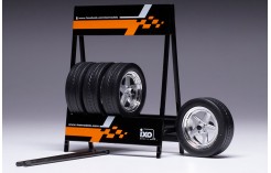 SET of 4 WHEELS 1/18 - Penta Wheels - Silver and Chrome