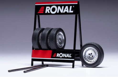 SET of 4 WHEELS 1/18 - Ronal Turbo -  Matt Chrome