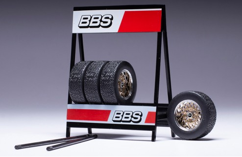 SET of 4 WHEELS 1/18 - BBS  13 inch - Gold and Chrome