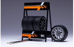 SET of 4 WHEELS 1/18 - RS3 Wheels - Black / Silver  