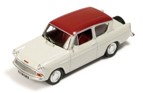 Ford Anglia 105E Sportsman 2 Tones Red & White (with Wheel Cover On The Back)