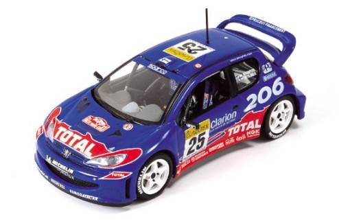 PEUGEOT 206 WRC "TOTAL" (blue) H.ROVANPERA-PIETILAINEN Montecarlo Rally 2002